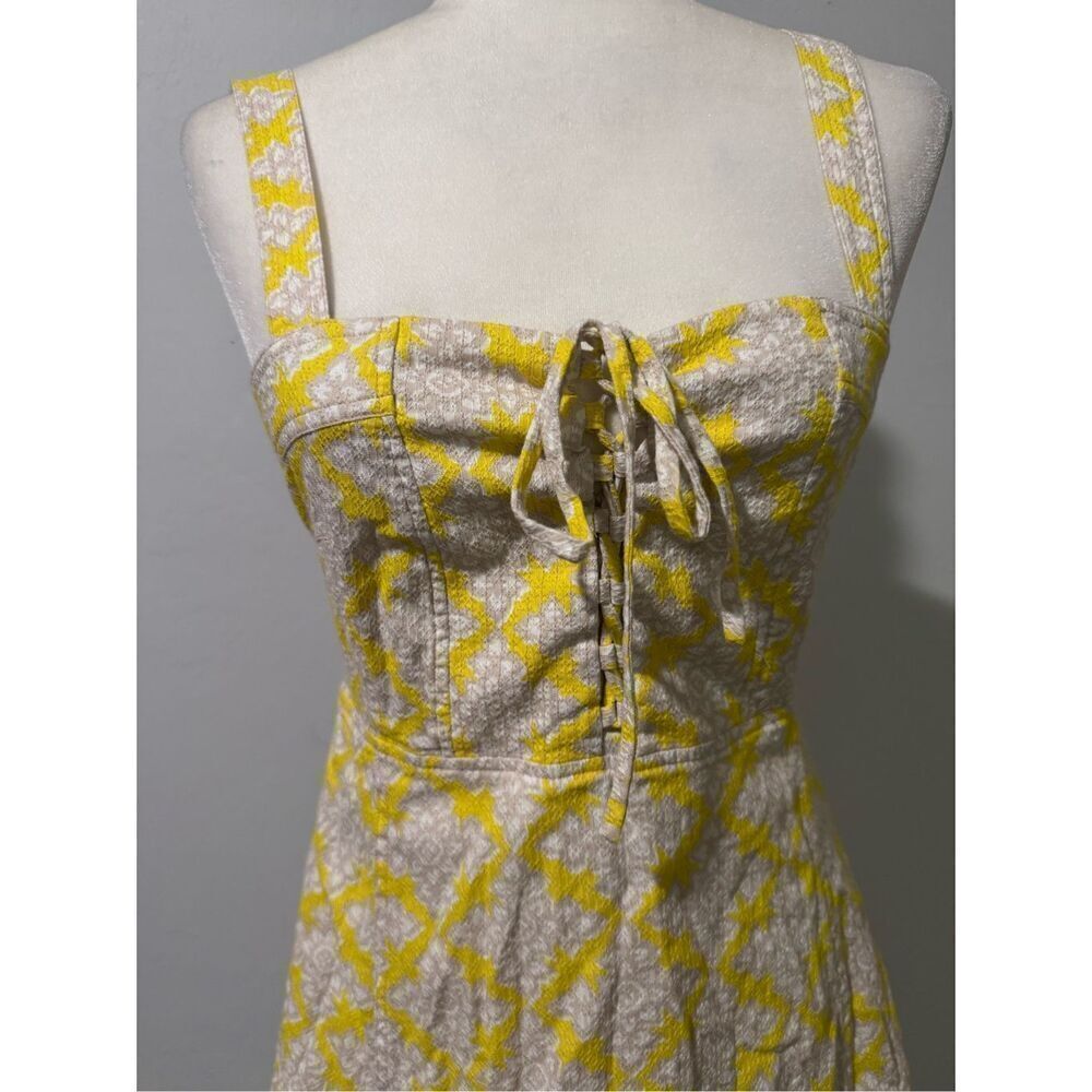 Diane Von Furstenberg luxe lace up henna diamonds print mini dress 6 - Picture 4 of 13